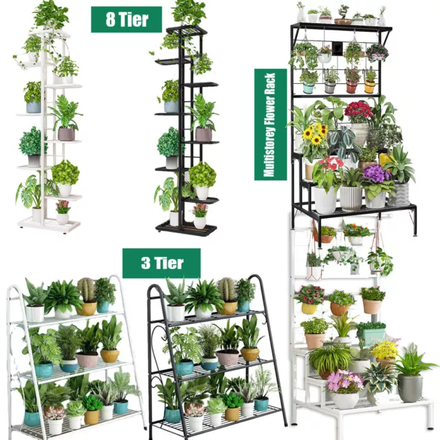 Indoor Outdoor Plant Shelf Rack Display Stand Multiple Flower Pot Holder Premium