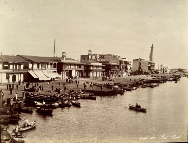 EGYPTE Ca 1880 Photographe ZANGAKI  - Quai du Port Said