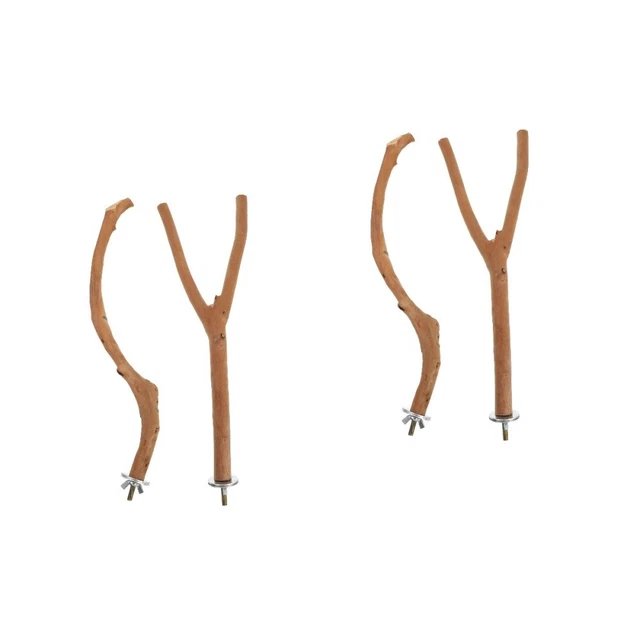 4 Pcs Hölzern Papagei Stehender Stock Vogelspielzeug Für Papageien