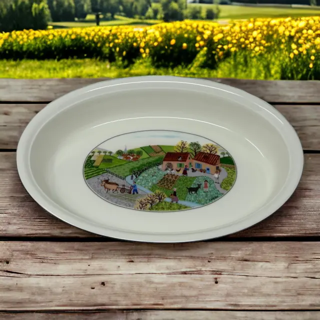 Villeroy and Boch 12" Oval Baking Casserole Naif Design Germany Country Farming