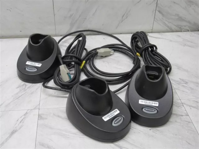 Lot of 3 Honeywell 1902 Barcode Scanner CCB10-010BT Charging Base CCB10-010BT