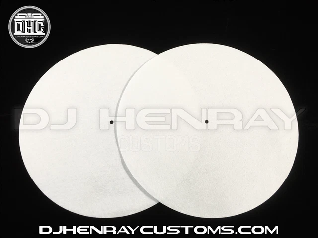 plain white Dj Slipmats (pair) sl1200mk2 mk5 m3d m5g Technics or any turntable