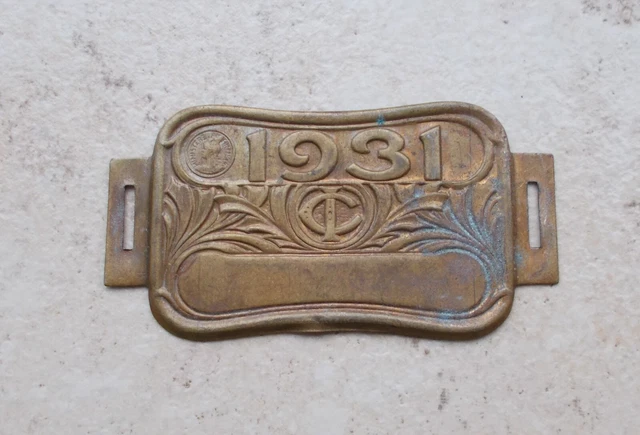 Plaque Vélo Fiscale 1913 - Taxe Vélocipède - Originale France - Bon état