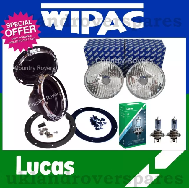 Headlight Upgrade Kit Classic Car Crystal Lamps + Bowls + Xenon Bulbs - No Pilot