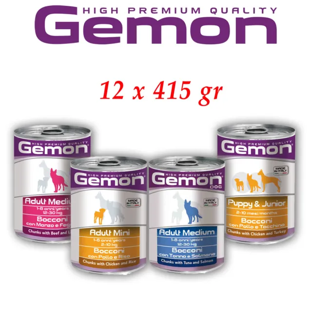 Gemon Bocconi per cani 415 grammi 12 CONFEZIONI