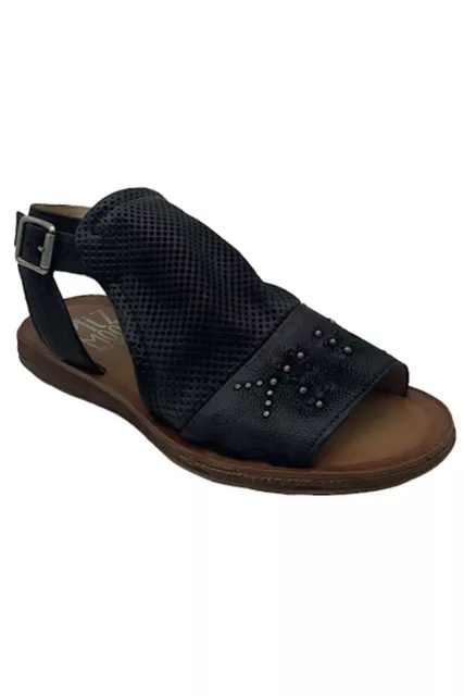 Miz Mooz Leather Ankle-Strap Sandals Fifi Black