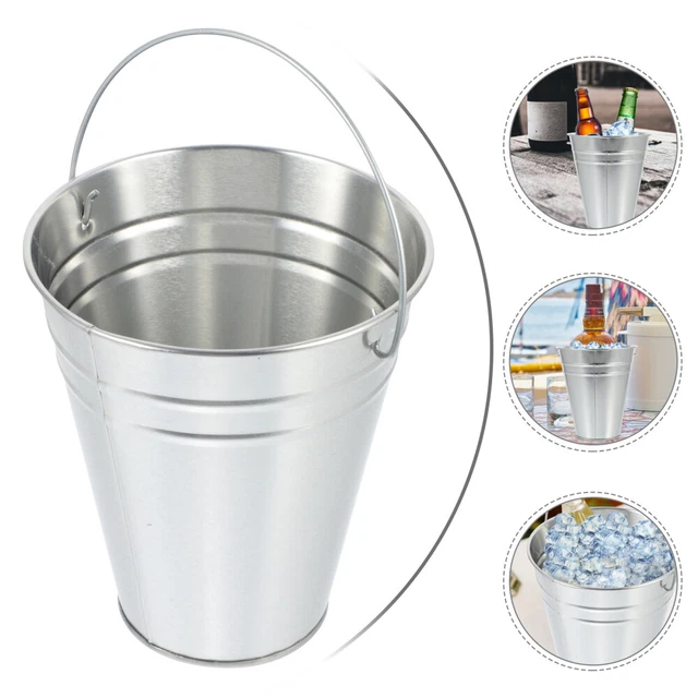 6 piezas cubo de hielo cubo de hielo hojalata champán enfriador de vino contenedor de plata