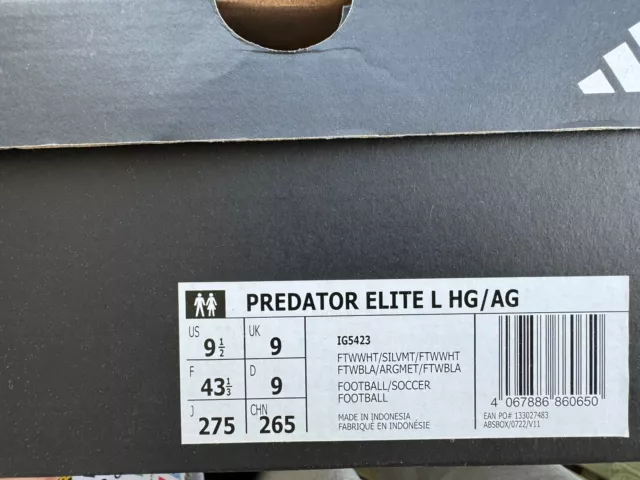 Adidas predator 24 elite hg/ag weiß 43 2