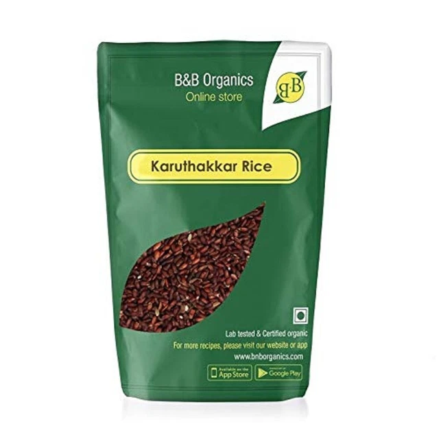 Organischer und natürlicher Karuthakkar-Reis Packung mit 1 kg
