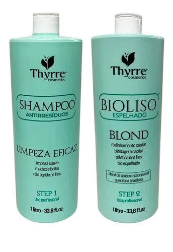 Keratina Orgânica bioliso Alisamento Kit 2x1L-THYRRE Cosmetic Nova embalagem