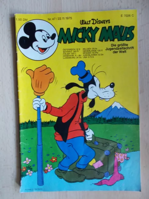 Comics, Hefte, MICKY MAUS, Band Nr. 47/1975 , ohne Beilage, Walt Disney, Ehapa