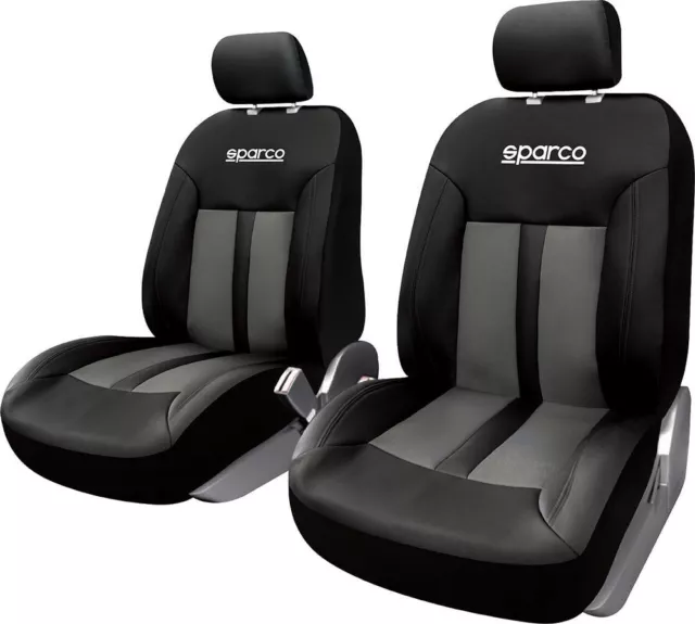 Paar Sitzbezüge Polyester Universal Vorne Auto Schwarz/Grau SPARCO