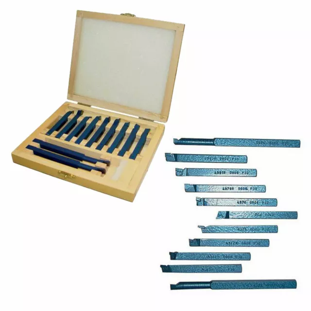 Güde Drehmeißel / Drehstahl Set 11-tlg 08x08 P30 HM Set Koffer Box für Drehbank