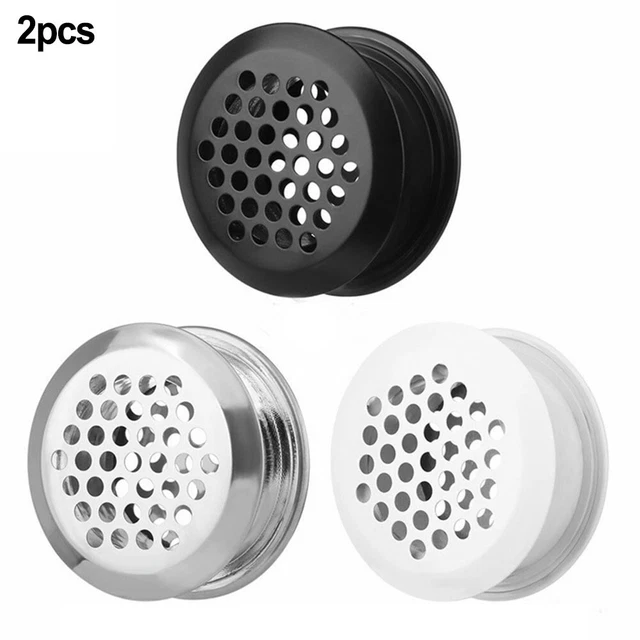 Enchufe de ventilación acero inoxidable para armario y armario (2 unidades)
