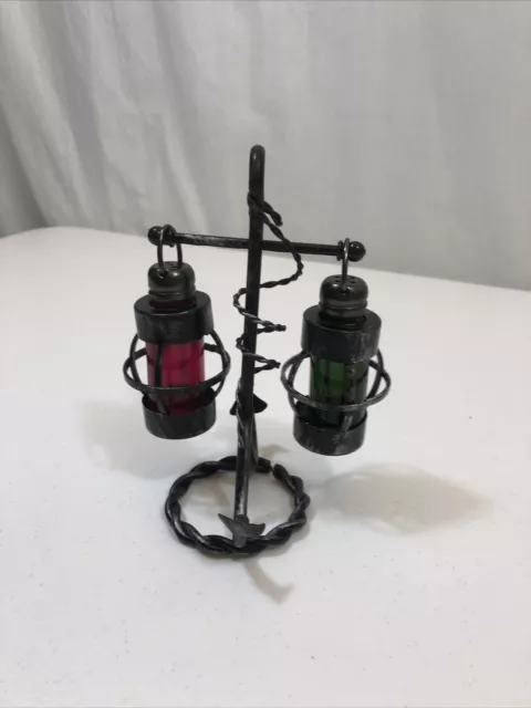 Vintage Nautical Salt And Pepper Shakers Hanging Lanterns Anchor Stand