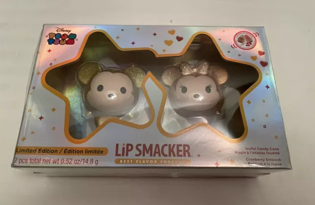 New Disney Tsum Tsum Lip Smacker Glitter Rose Gold Mickey & Minnie gift Set