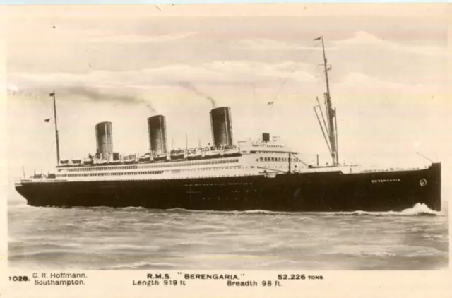 1930s postcard Cunard White Star Line liner RMS BERENGARIA by Hoffmann