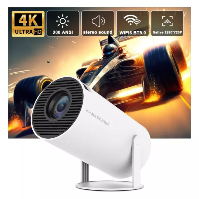 Projector Hy300 4K 11 Dual Wifi6 200 ANSI H713 BT5.0 1080P Home Cinema Full HD