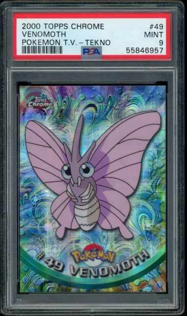 PSA 9 MINT TEKNO Venomoth #49 (Topps Chrome Series 1) Holo Pokemon Card PSA 9 MINT TEKNO Venomoth #49 (Topps Chrome Series 1) Holo Pokemon Card