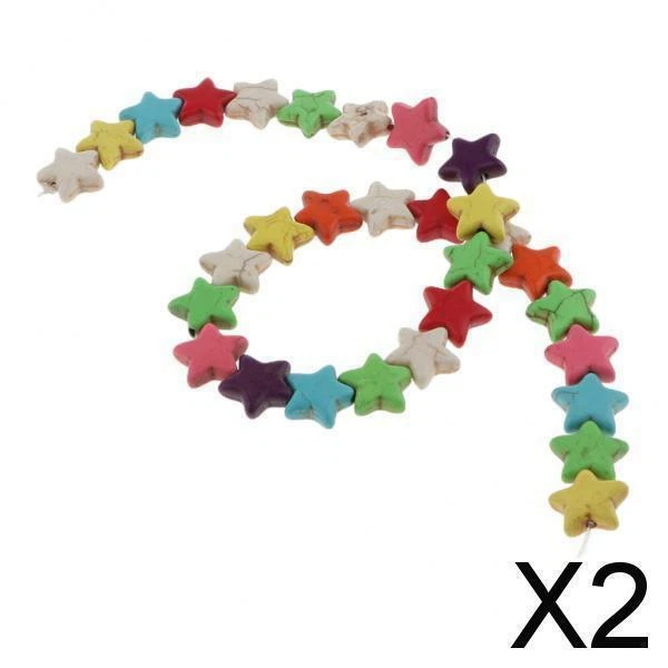 2X Loose Star Turquoise Beads Charms Dangles DIY Boucle d'oreille Bijoux