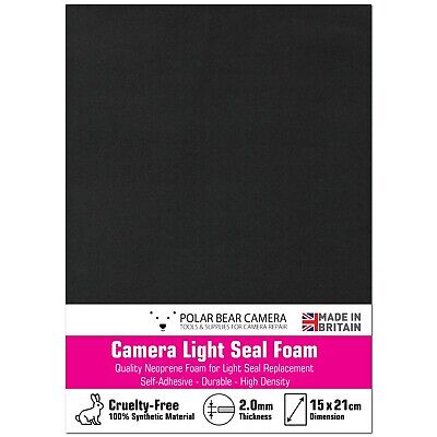 LUCE Seal Schiuma 1.5mm Autoadesivo Film Camera Riparazione Foglio 21cmx15cm UK Made 