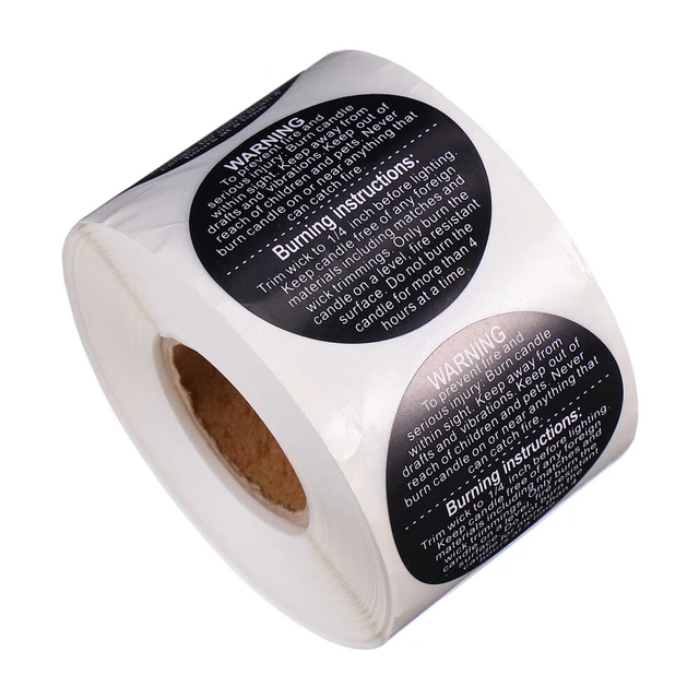 500pcs De bougie Conteneur Autocollants Bougie les Étiquettes De Sécurité