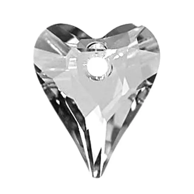 1 Swarovski Crystal Wild Heart Pendant 6240, Silver, Custom Coated, 27 Mm