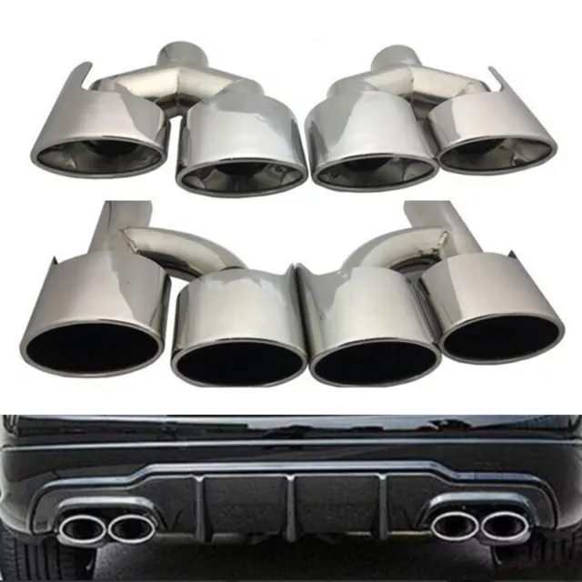 For Mercedes Benz AMG W204 W212 S63 C E Class Car Exhaust Muffler Dual Tip Pipe