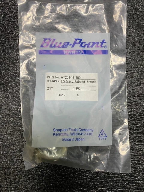 BLUE POINT TOOLS (by Snap-On) 1/4" AT201 Air Ratchet Drive Body Kit AT201-18-100