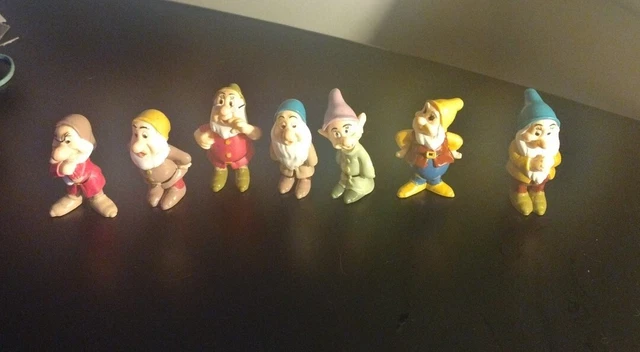 1993 DISNEY SNOW White Seven Dwarfs PVC Figure Lot 7 Vintage Figures ...
