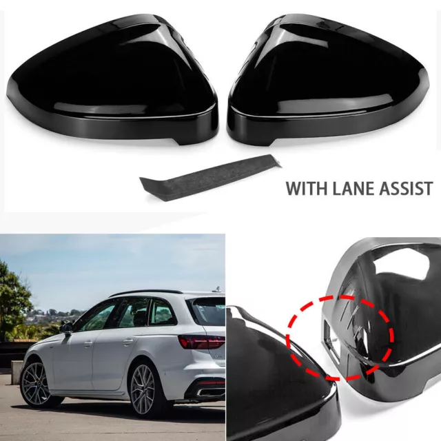 2X Coque Cache de Rétroviseur Noir Pour Audi A4 B9 S4 A5 S5 RS5 avec SideAssist