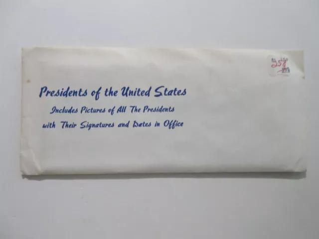 Presidents Of The United States On Parchment Original Envelope thru Gerald Ford