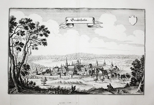Geroldshofen Gerolzhofen Unterfranken Bayern Kupferstich Merian 1650