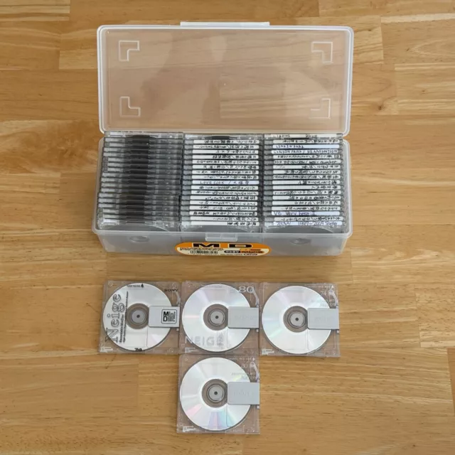 58x inclinación Sony Minidisc 80 y 74 usado + 60x Sony Label nuevo MD Box incl.