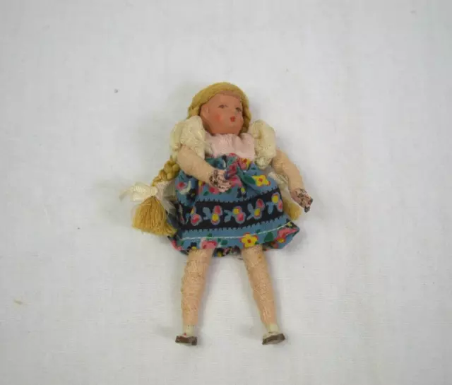 alte Caco Biegepuppe 50er/60er Jahre Puppenstube Puppe Puppenhaus 7541