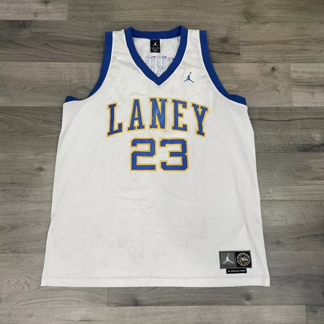 High School Laney Bucs No.23 Michael Jordan Blue Classic Men Jersey