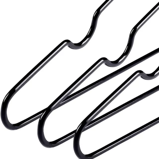 Metal Clothes Hangers Non Anti Slip Rubber Coated Wire Suit Coat Hanger Wardrobe 2