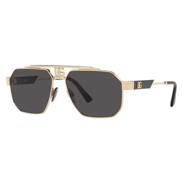 New Authentic DOLCE&GABBANA DG2294 02/87 Gold/Dark Gray 59-15-145
