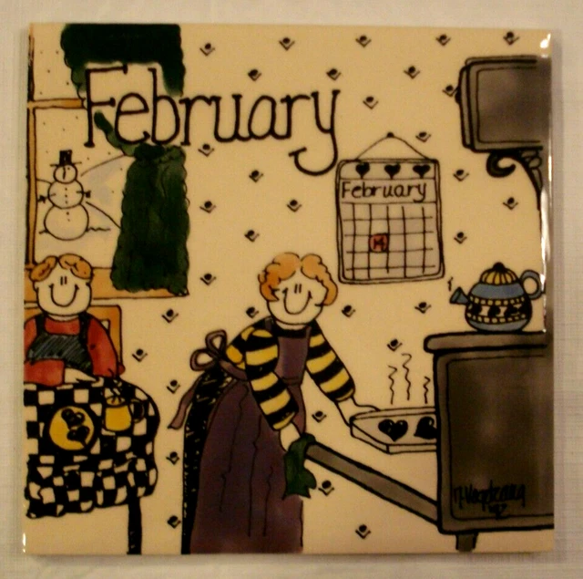 H & R Johnson England Ceramic Tile 6" x 6" FEBRUARY - N. Vogelzang 1992