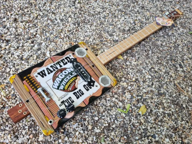 Cigar Box Guitar -Tin  3- String- Hand Crafted By Salty Dog