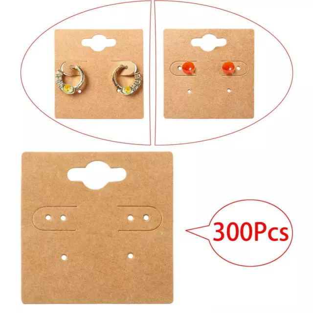 300 Pieces Earring Display Card Jewelry Cards with 6 Holes Earring Studs Cards