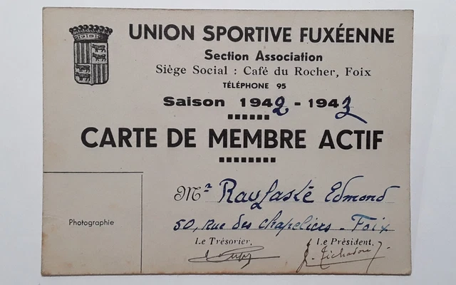 Carte De Membre F.F.I. Vierge WW2 - Amicale De L'Aube N°31 - Document Original