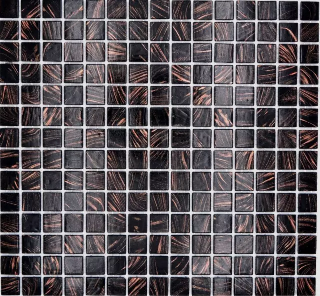 Mosaico de vidrio azulejo de mosaico negro cobre cambiante brillante 230-G49_P