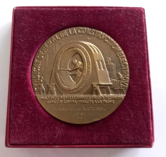 MEDAILLE EN BRONZE - S.E.R.C.E - SYNDICAT ELECTRIQUE - 1949 - D. 54 mm
