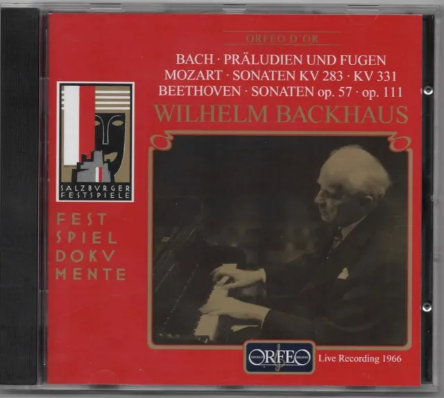 CD ★ WILHELM BACKHAUS ★ Bach, Mozart, Beethoven ★ Sonates & Pièces  Pour Piano