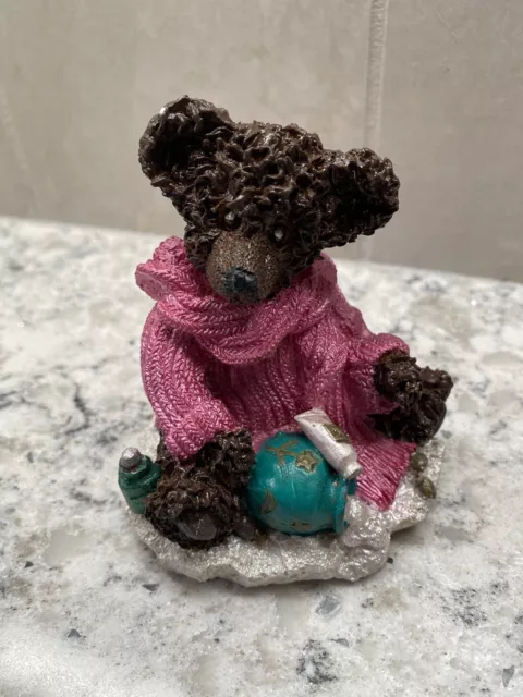 Vintage Teddy Bear KS Collection Figurine Posh Pink Sweater Valentine's Day