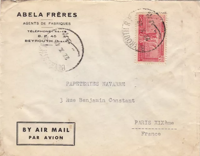 Lettre Beyrouth Liban pour Paris Lebanon cover