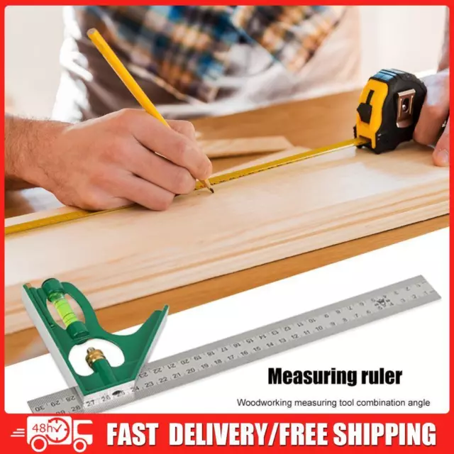 Square Angle Ruler Protractor Stainless Steel Measuring Tools for Woodworking