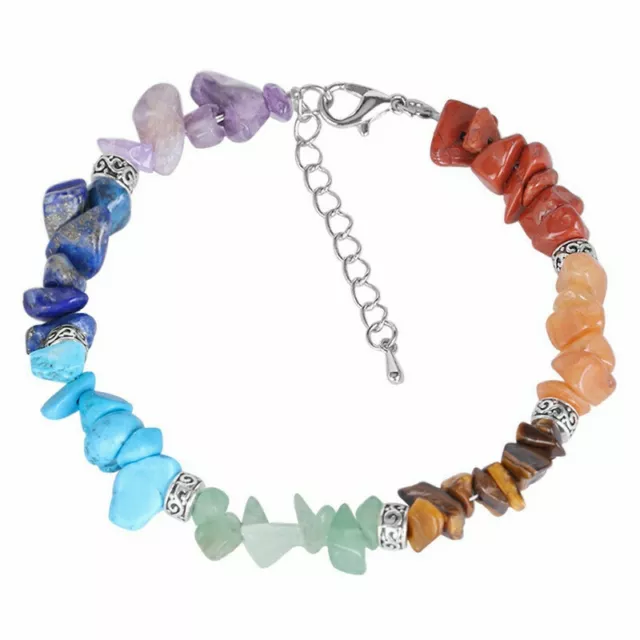 7 Chakra Bracelet Crystal Real Clasped Healing Reiki & Bag General Jewelry