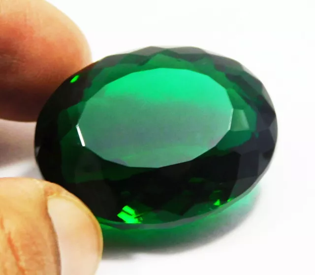 Natural Certified 79.15 Ct Oval Cut Green Colombian Emerald Loose Gemstone`